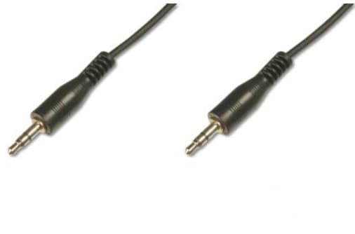 ASSMANN - Lydkabel - mini-phone stereo 3.5 mm hann til mini-phone stereo 3.5 mm hann - 1.5 m - skjermet - svart - formstøpt