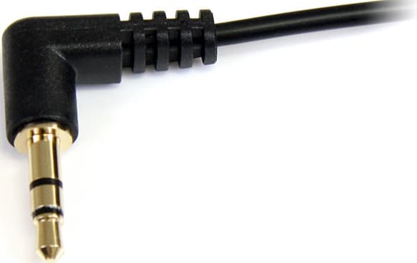 StarTech.com 1 ft. (0.3 m) Right Angle 3.5 mm Audio Cable - 3.5mm Slim Audio Cable - Right Angle - Male/Male - Aux Cable (MU1MMS2RA) - Lydkabel - min