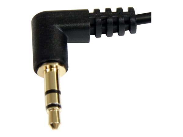 StarTech.com 1 ft. (0.3 m) Right Angle 3.5 mm Audio Cable - 3.5mm Slim Audio Cable - Right Angle - Male/Male - Aux Cable (MU1MMS2RA) - Lydkabel - min