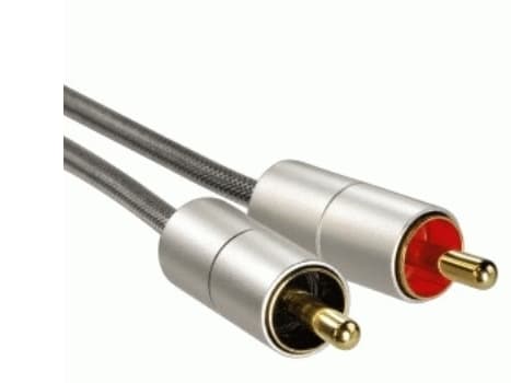 Hama "AluLine" Connection Cable - Lydkabel - mini-phone stereo 3.5 mm hann til RCA hann - 1 m - skjermet - sølv