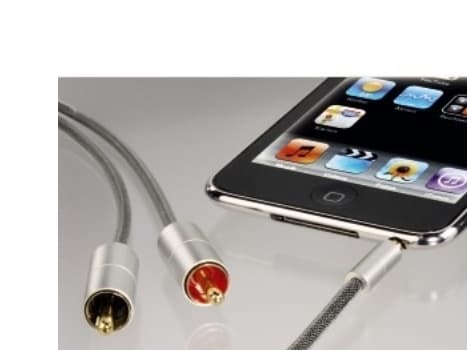 Hama "AluLine" Connection Cable - Lydkabel - mini-phone stereo 3.5 mm hann til RCA hann - 1 m - skjermet - sølv