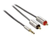 Hama "AluLine" Connection Cable - Lydkabel - mini-phone stereo 3.5 mm hann til RCA hann - 1 m - skjermet - sølv