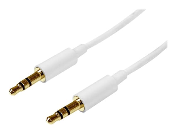 StarTech.com 2m White Slim 3.5mm Stereo Audio Cable - 3.5mm Audio Aux Stereo - Male to Male Headphone Cable - 2x 3.5mm Mini Jack (M) White (MU2MMMSWH