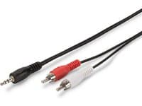 ASSMANN - Lydkabel - mini-phone stereo 3.5 mm hann til RCA x 2 hann - 5 m - skjermet - svart - formstøpt