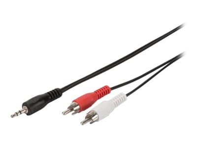 ASSMANN - Lydkabel - mini-phone stereo 3.5 mm hann til RCA x 2 hann - 5 m - skjermet - svart - formstøpt