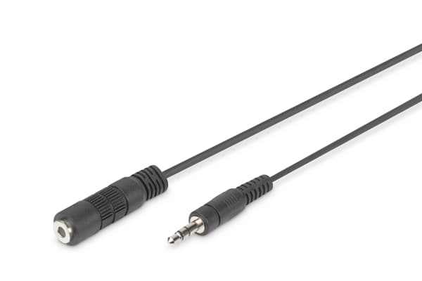 DIGITUS - Lydforlengelseskabel - mini-phone stereo 3.5 mm hunn til mini-phone stereo 3.5 mm hann - 1.5 m - skjermet - svart