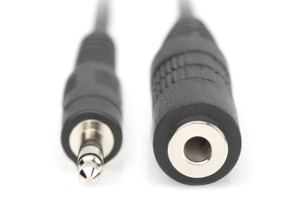 DIGITUS - Lydforlengelseskabel - mini-phone stereo 3.5 mm hunn til mini-phone stereo 3.5 mm hann - 1.5 m - skjermet - svart