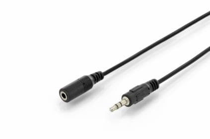DIGITUS - Lydforlengelseskabel - mini-phone stereo 3.5 mm hunn til mini-phone stereo 3.5 mm hann - 1.5 m - skjermet - svart
