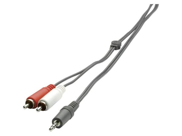 SpeaKa Professional SP-1300360, 2 x RCA, Hankoppling, 3,5mm, Hankoppling, 2 m, Svart