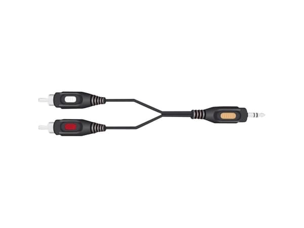 SpeaKa Professional SP-1300360, 2 x RCA, Hankoppling, 3,5mm, Hankoppling, 2 m, Svart