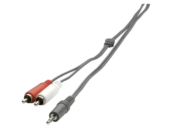 SpeaKa Professional SP-1300360, 2 x RCA, Hankoppling, 3,5mm, Hankoppling, 2 m, Svart