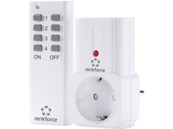 Renkforce radiobrytersett, 2-delt adapterplugg, maks rekkevidde (på åpent felt) 30 m, innendørs bruk (1208455)