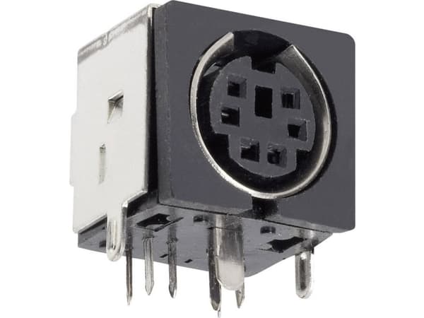 BKL Electronic 0204046 Miniature-DIN-rundstik Tilslutning, indbygning vandret Poltal: 3 Sort 1 stk