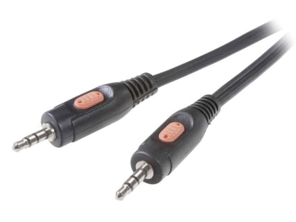 SpeaKa Professional SP-7870372 Jack Audio Tilslutningskabel [1x Jackstik 3,5 mm - 1x Jackstik 3,5 mm] 30.00 cm Sort