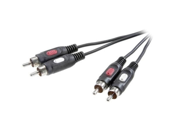 SpeaKa Professional SP-7869768 Phono Audio Tilslutningskabel [2x Cinch-stik - 2x Cinch-stik] 2.50 m Sort