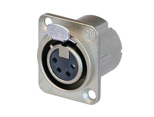 Neutrik NC4FD-LX, XLR, Sølv, Polyamid, Stål, Sølv/nikkel, IP40, 50 V