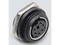 Miniatyrbilde 1 av 2: BKL Electronic 0204035 Miniature-DIN-rundstik Tilslutning, indbygning lodret Poltal: 4 Sort 1 stk