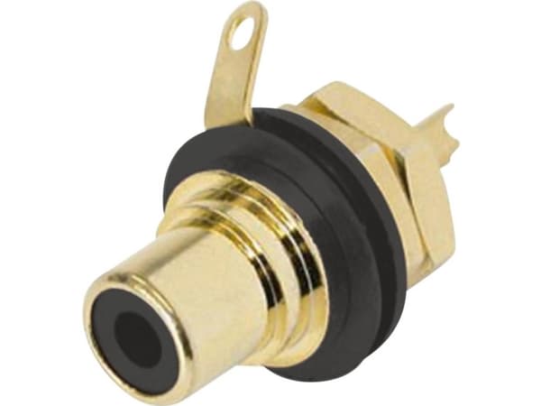 Cablenet Neutrik RCA Gold Panel Mount Socket Insulated Black