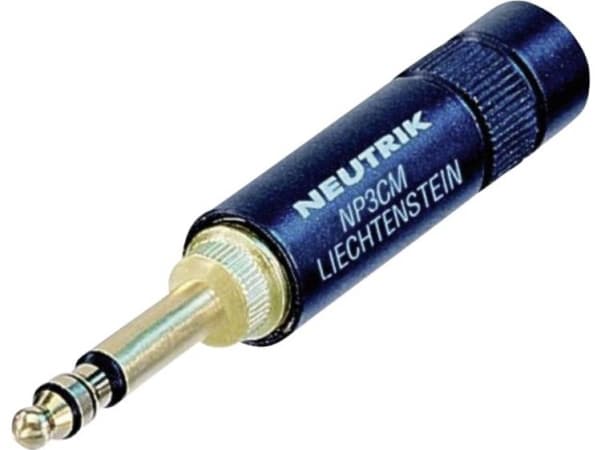 Neutrik NP3CM-B,STEREO Jackplugg 5,23 mm kontakt, rak Polantal: 3 Stereo Svart 1 st