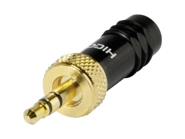Hicon HI-J35S-SCREW-M Jack-stik 3,5 mm Stik, lige Poltal: 3 Stereo Sort 1 stk