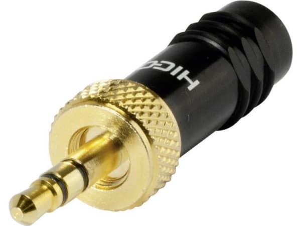 Hicon HI-J35S-SCREW-M Jack-stik 3,5 mm Stik, lige Poltal: 3 Stereo Sort 1 stk