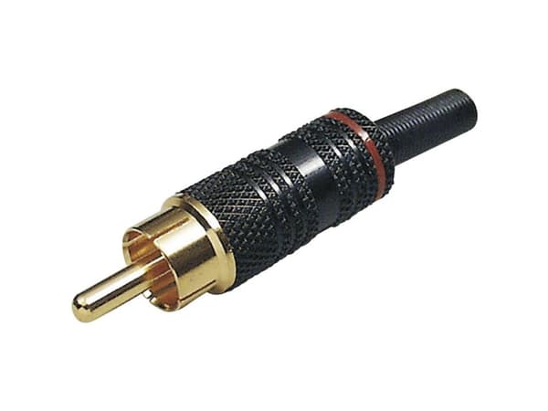 BKL Electronic 0101010 Cinch-stik Stik, lige Poltal: 2 Rød 1 stk