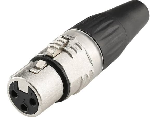 Hicon HI-X3CF-V XLR-stik Kobling, lige Poltal: 3 Sort, Sølv 1 stk