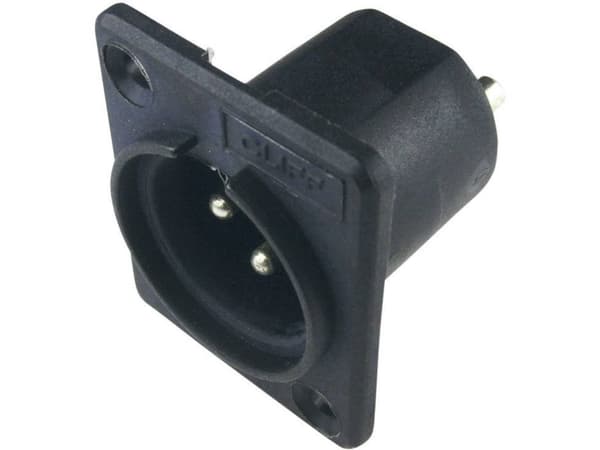 Cliff CP3000 XLR-stik Flangestik, kontakter lige Poltal: 3 Sort 1 stk