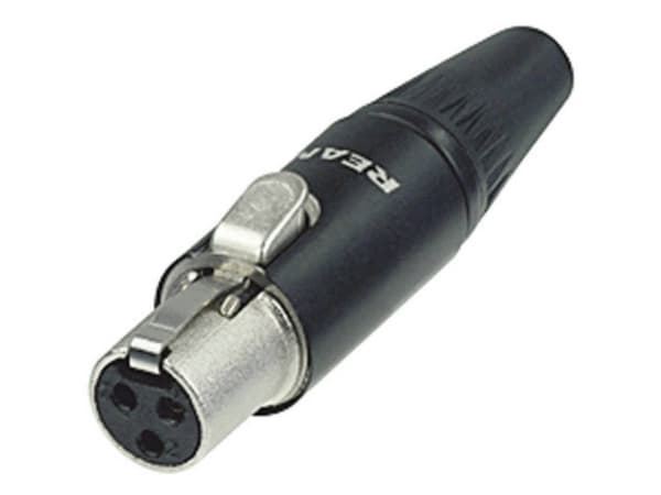 REAN RT3FC-B, XLR, Musta, Hopea, Sinkki, Kulta, 5 A, -30 - 85 °C
