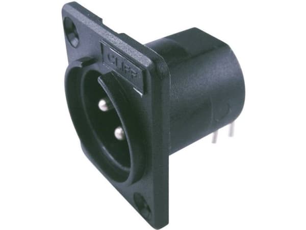 Cliff CP30005 XLR-stik Flangestik, kontakter vinklet Poltal: 3 Sort 1 stk