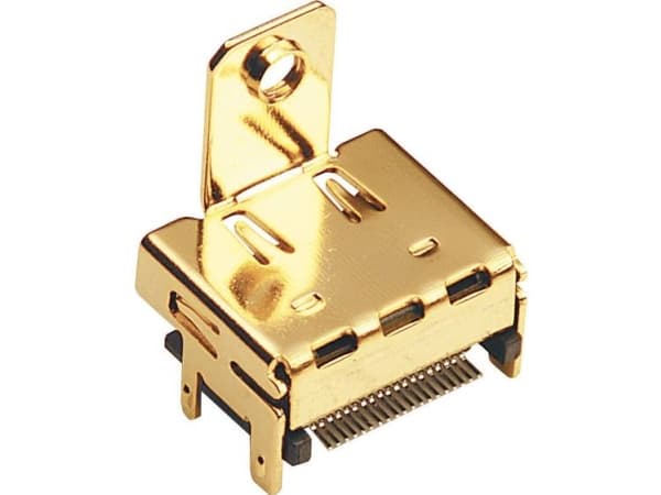 BKL Electronic 0907010 HDMI-anslutning Anslutning, infällt horisontellt Antal stolpar: 19 Guld 1 st