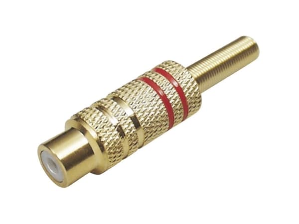 TRU COMPONENTS 1577780 RCA-pistoke Liitin, suora Napojen lukumäärä: 2 Mono Musta 1 kpl