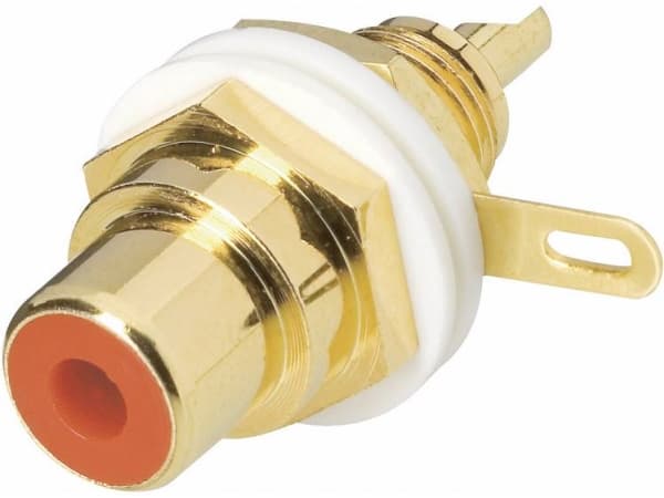BKL Electronic 0101144-C Cinch-stik Tilslutning, indbygning Poltal: 2 Rød 1 stk