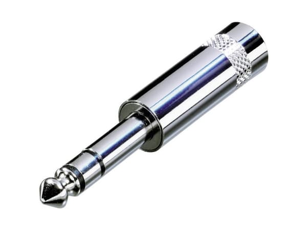 Rean AV NYS202 Jack-stik 6,35 mm Stik, lige Poltal: 3 Stereo Sølv 1 stk