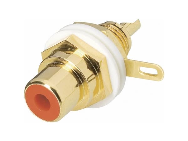BKL Electronic 0101164-C Cinch-stik Tilslutning, indbygning Poltal: 2 Hvid 1 stk
