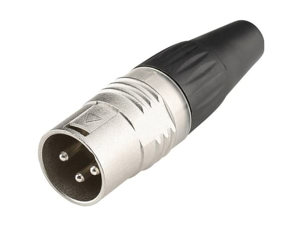 Hicon HI-X3CM-V XLR-stik Stik, lige Poltal: 3 Sort, Sølv 1 stk