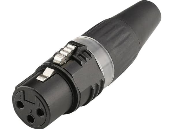 Hicon HI-X3CF-BLK XLR-liitin Liitin, suora napaluku: 3 Musta 1 kpl