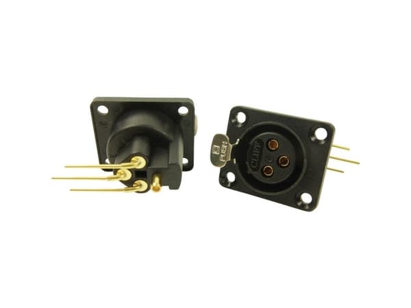 Cliff CP30082 XLR-stik Flangetilslutning, kontakter vinklet Poltal: 3 Sort 1 stk