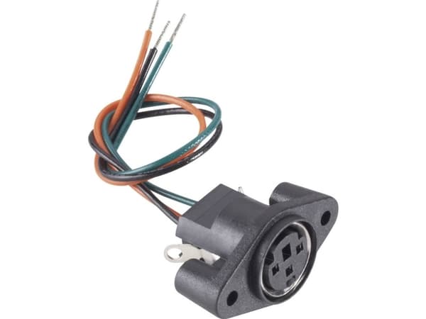 BKL Electronic 0204028 Miniatyr-DIN-kontakt Anslutning, infälld vertikal Polantal: 8 Svart 1 st