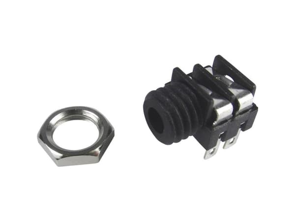 Cliff FCR1291 Jack-stik 3,5 mm Tilslutning, indbygning vandret Poltal: 2 Mono Sort 1 stk