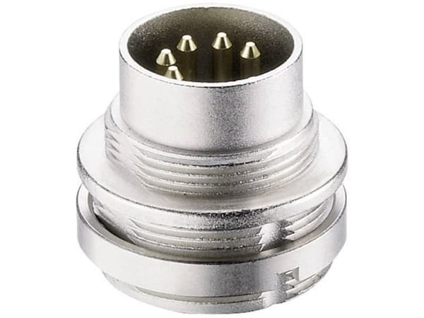 Lumberg 0314 08-1 DIN-rundstik Stik, indbygning lodret Poltal: 8 Sølv 1 stk