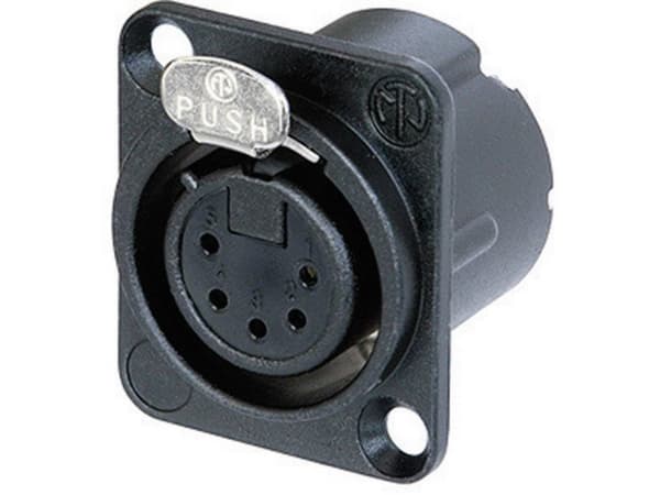 Neutrik NC5FD-LX-B, XLR, Sort, Nikkel/gull, IP40, 1 mm², 1500 V