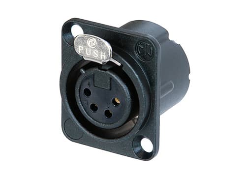 Neutrik NC4FD-LX-B, XLR, Sort, Nikkel/gull, IP40, 1,5 mm², 1500 V