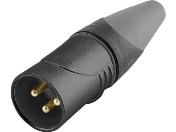 Hicon HI-X3CM-HD-B XLR-stik Kobling, lige Poltal: 3 Sort 1 stk