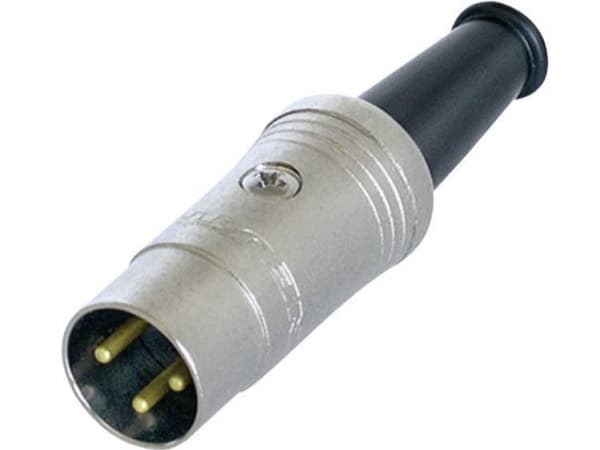 Rean AV NYS321G DIN-rundstik Stik, lige Poltal: 3 Sort 1 stk