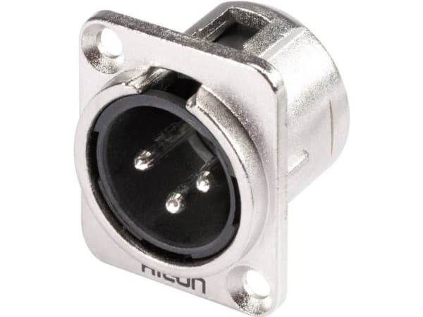 Hicon HI-X3DM XLR-stik Flangestik, kontakter lige Poltal: 3 Sølv, Sort 1 stk