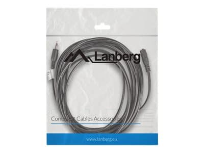 Lanberg - Forlængerkabel til audio - mini-phone stereo 3.5 mm han til mini-phone stereo 3.5 mm hun - 5 m - lajittelu