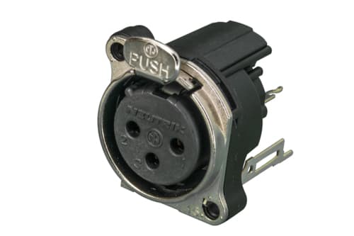 Neutrik NC3FBV2, XLR, Svart, Rostfritt stål, brons, Metall, Polyamid, Stål, Zink, IP40, 1,5 V, 6 mO