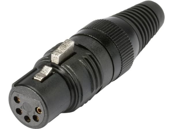 Hicon HI-X5CF-G XLR-kontakt Kontakten, rak Polantal: 5 Svart 1 st