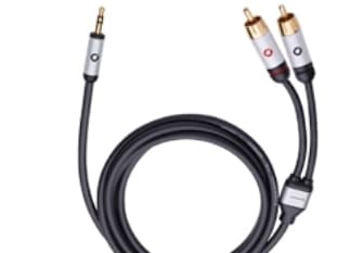 OEHLBACH 60002, 3.5mm, Hankjønn, 2 x RCA, Hankjønn, 1,5 m, Sort